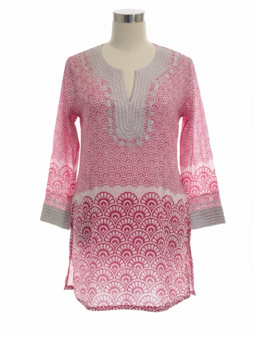 Roberta Roller Rabbit Pink and White Patterned Tunic or Coverup